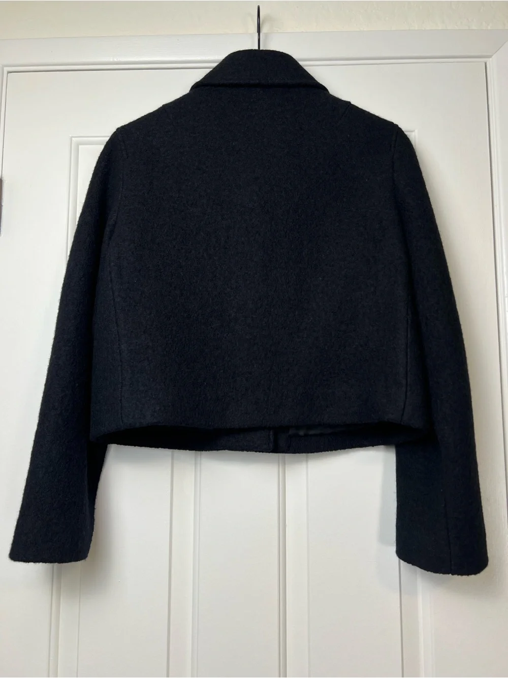 Coach Black Cropped Short Wool Coat Bouclé (Size XS)